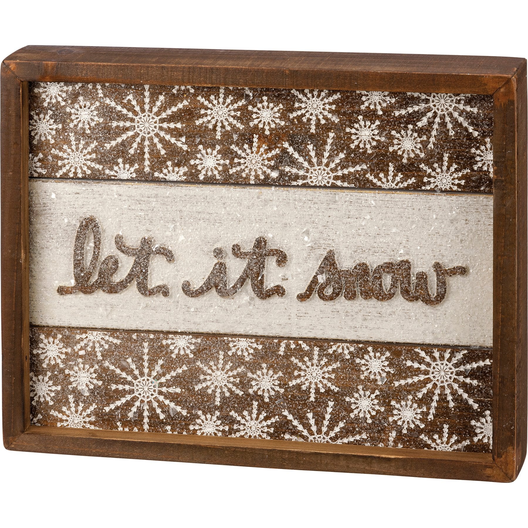 Let It Snow Inset Slat Box Sign