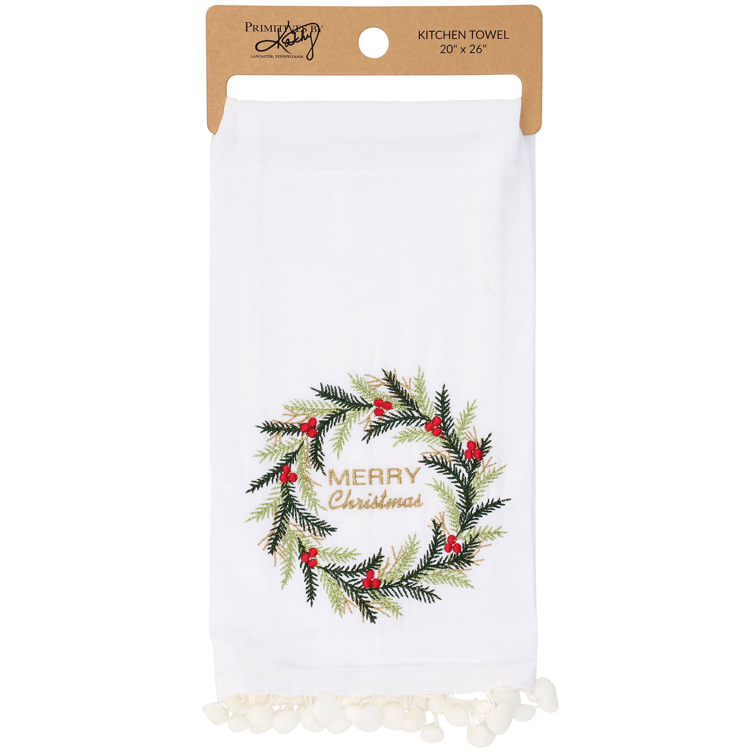 Merry Wreath Kitchen Towel