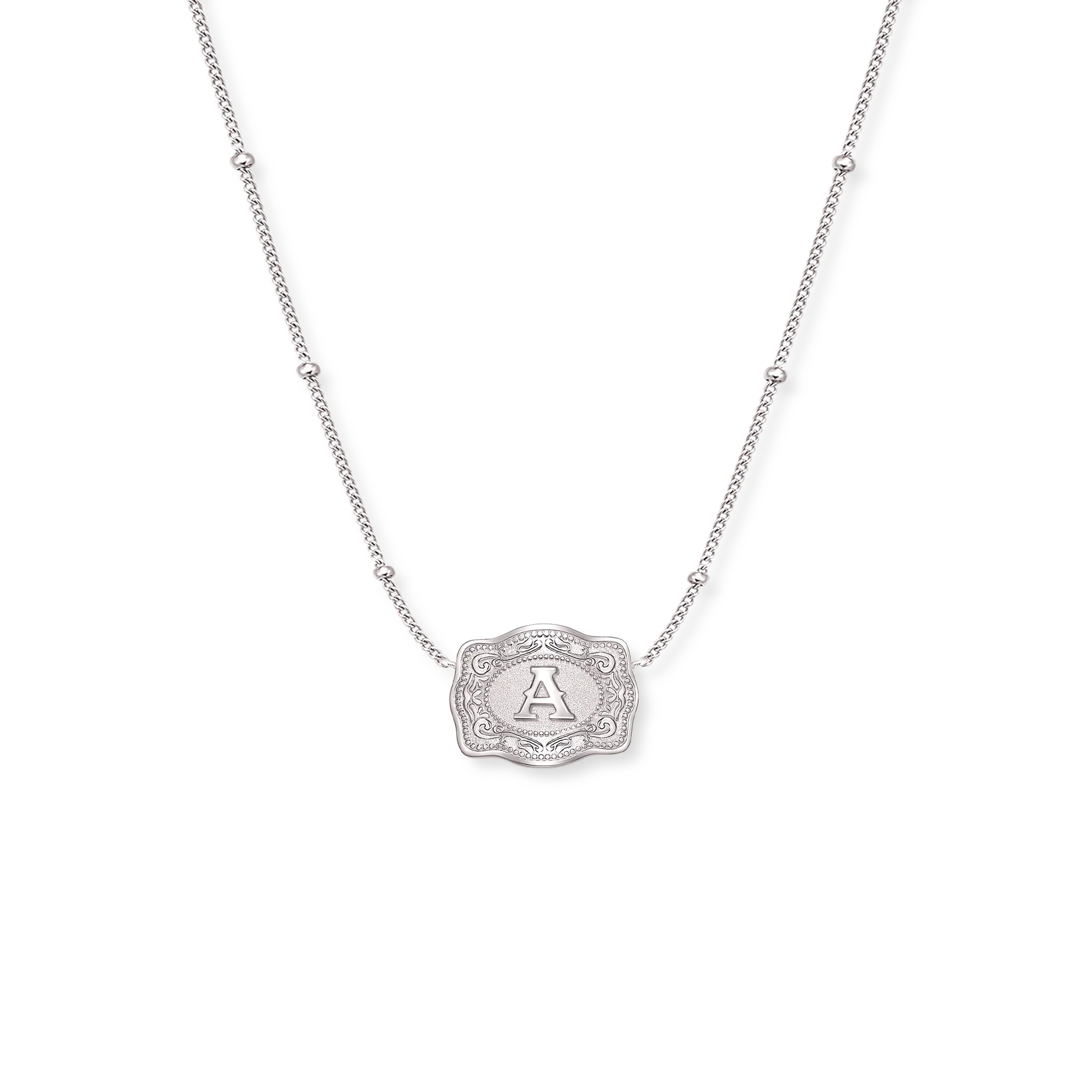 Ultra Mini Belt Buckle Necklace (Initial)