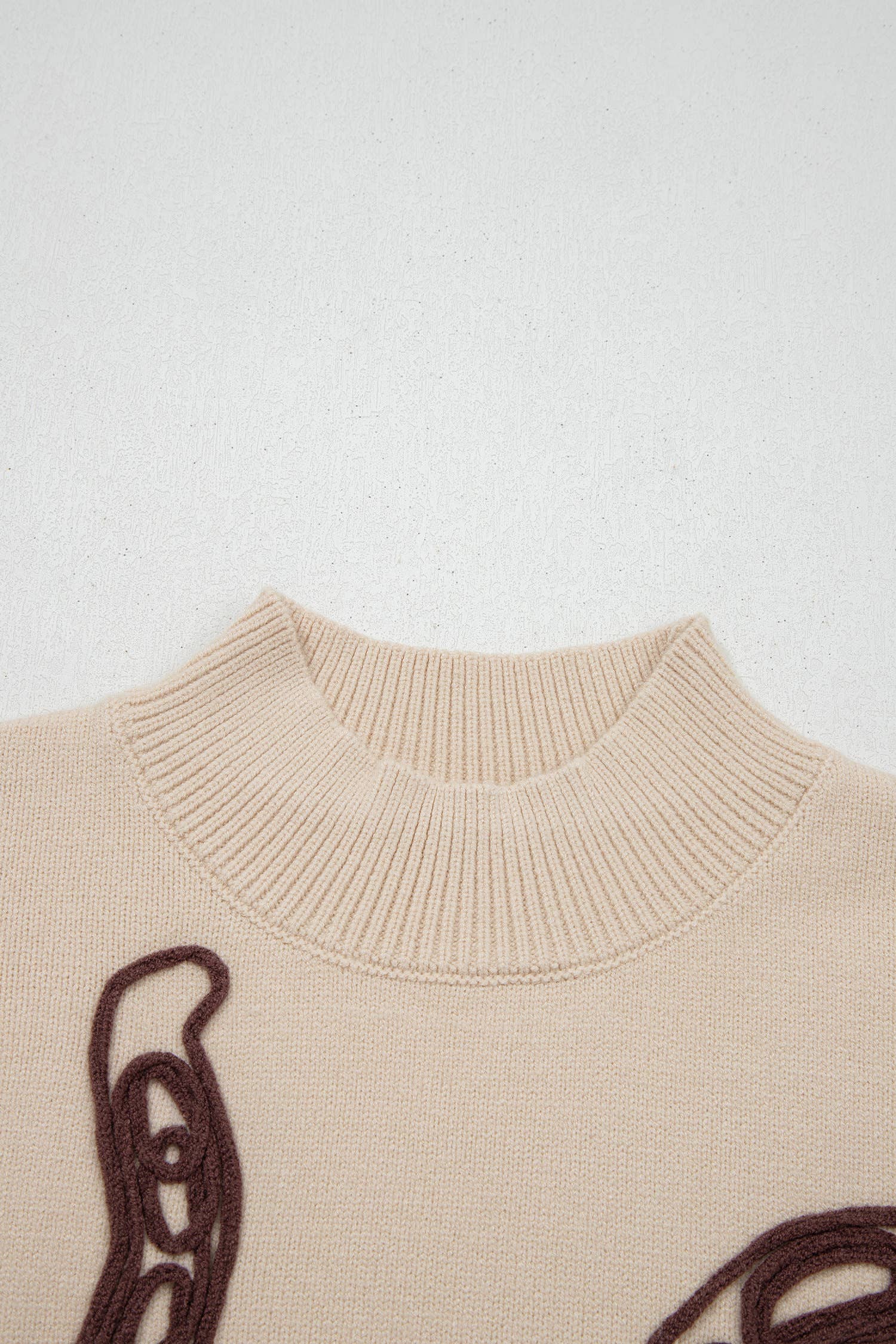 Spring Western Cowgirl Horseshoe Mock Neck Knit Top