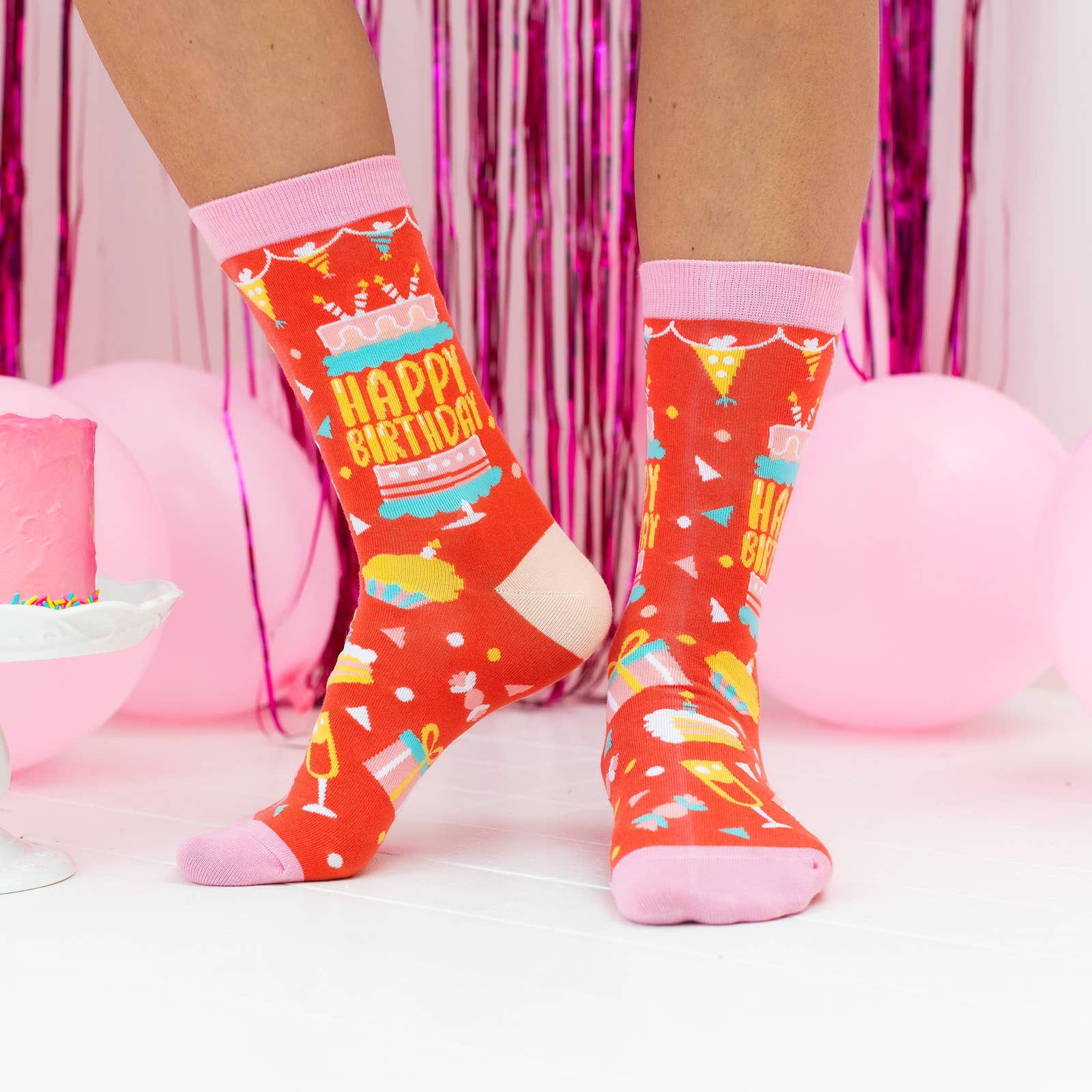 Happy Birthday (Pink) Socks