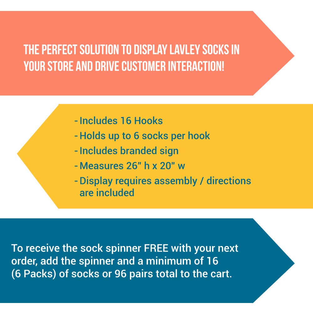 Retail Sock Display Tabletop Spinner (Order Min - 96 Pairs)