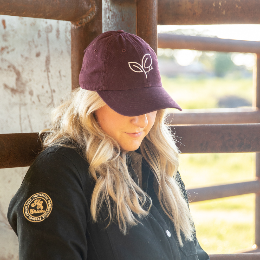 Maroon Embroidered Ag Chicks Hat