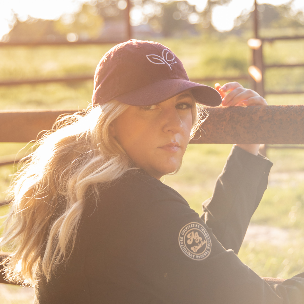 Maroon Embroidered Ag Chicks Hat
