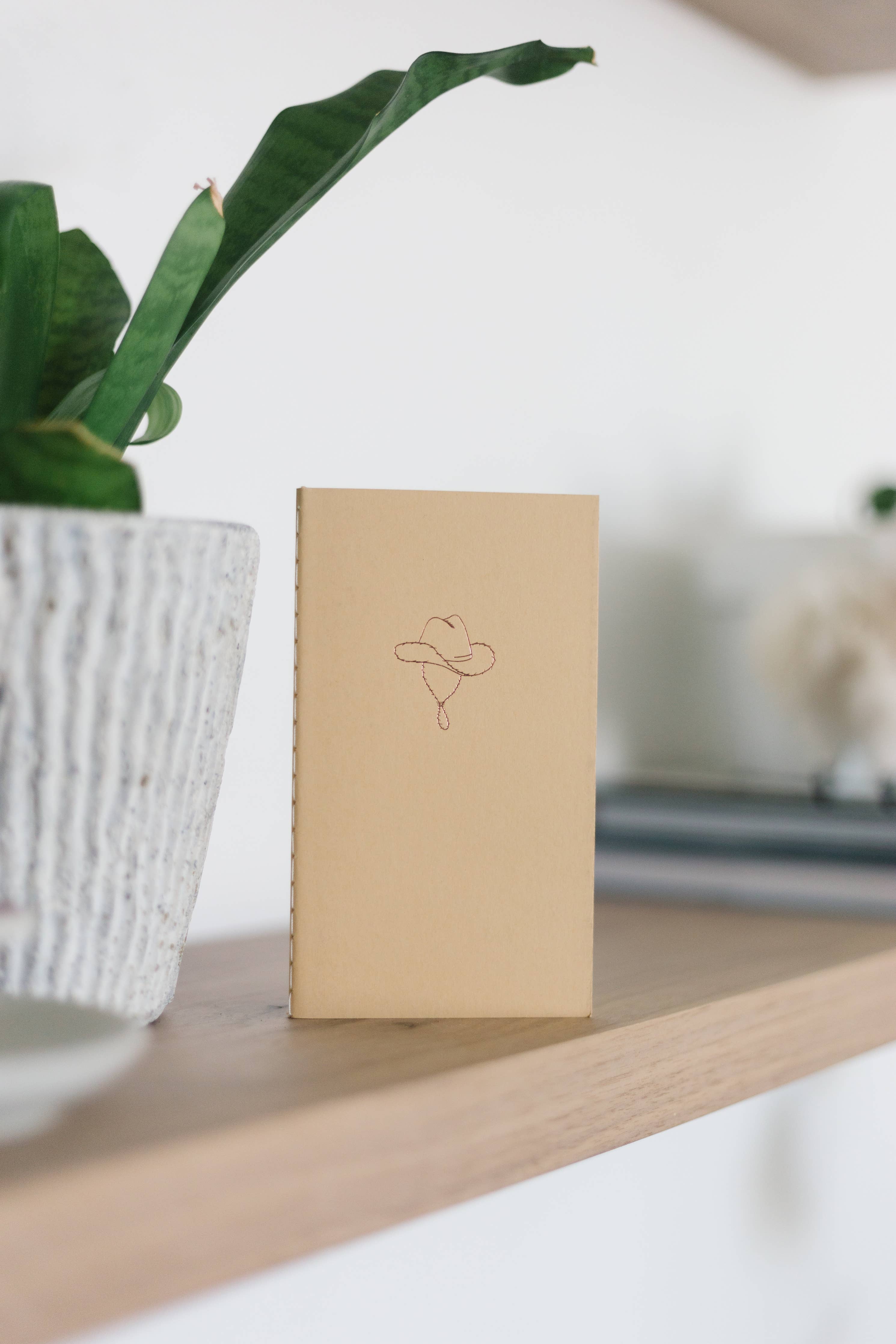 Cowboy Hat Mini Saddle Stitch Notebook | Cute Western Gift
