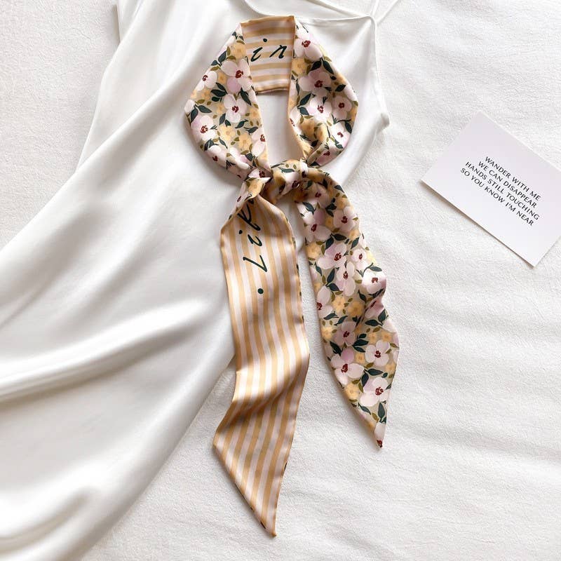SOFT SILKY SKINNY TWILLY SCARF NECKLACE WRAP | 40SC685