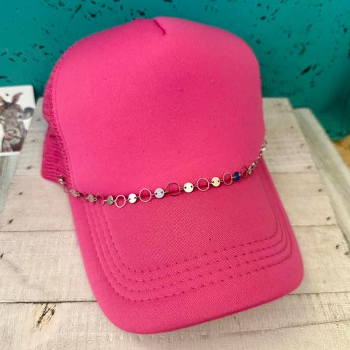 Trucker Hat Chains: SILVER CIRCLES OPEN