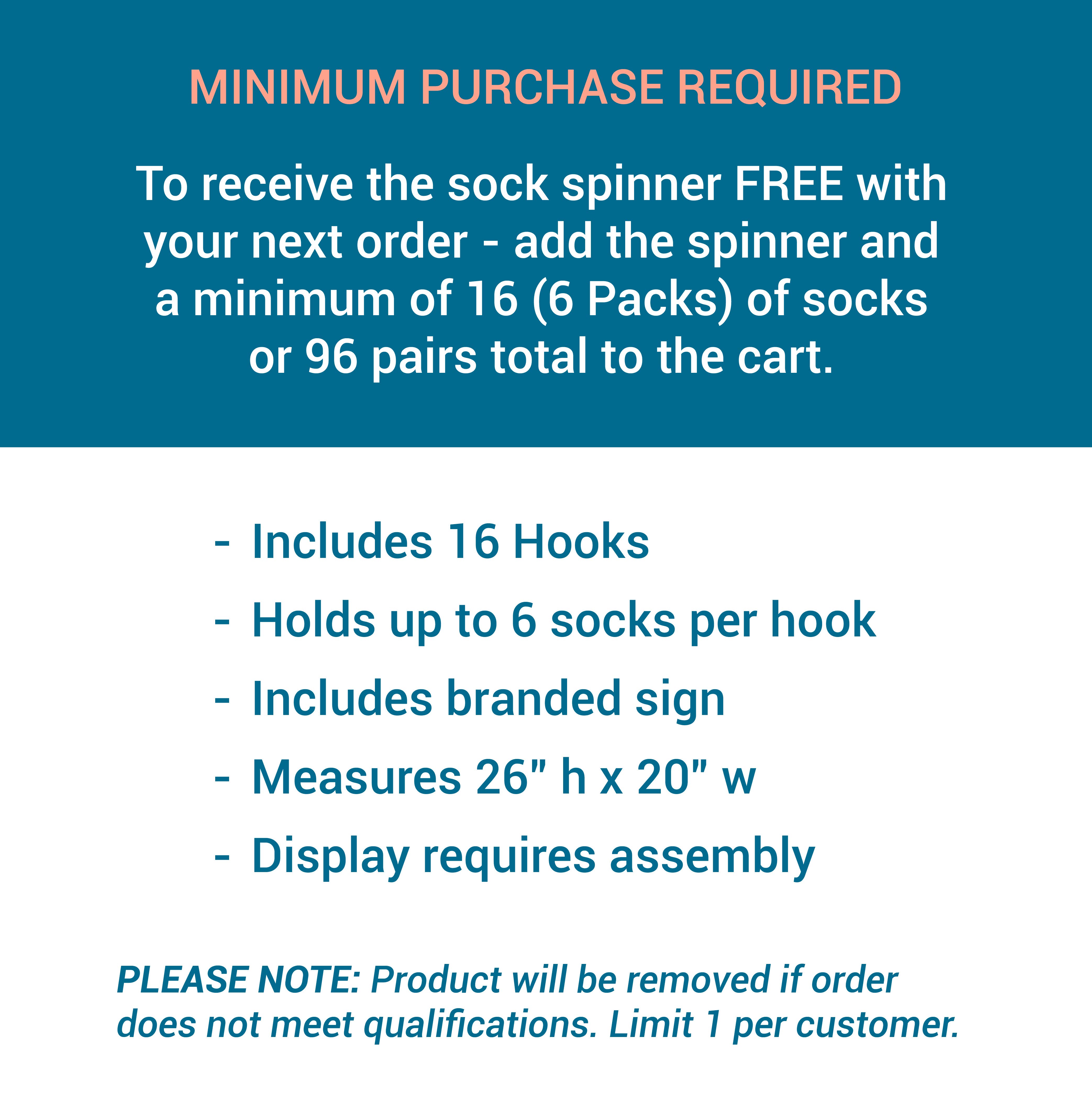 Retail Sock Display Tabletop Spinner (Order Min - 96 Pairs)