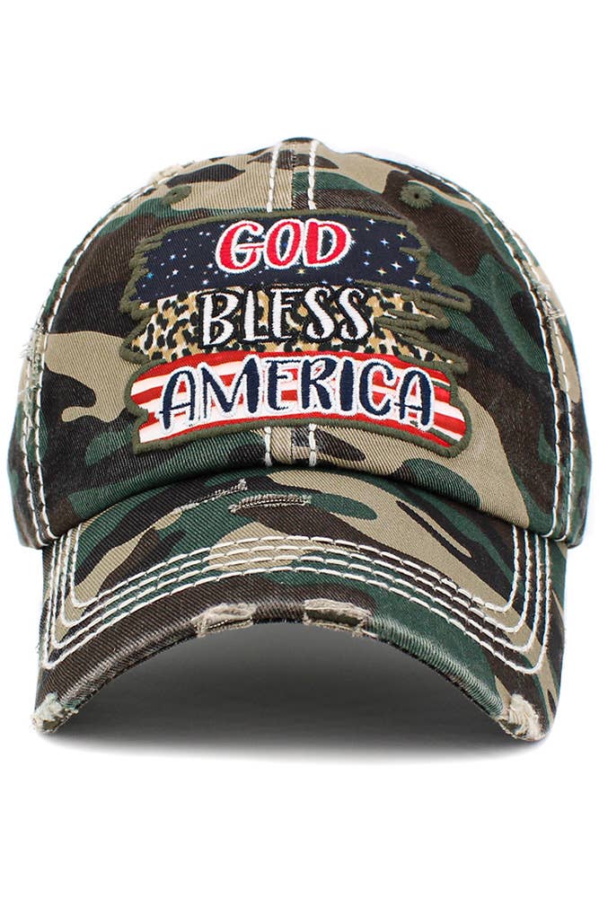 GOD BLESS AMERICA Vintage Baseball Cap