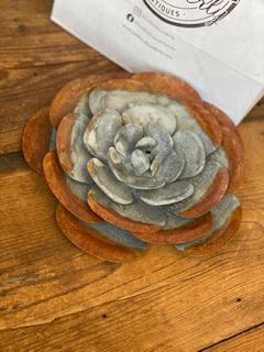 Zinc Metal Flowers- Extra Large Grey Zinc/Rust