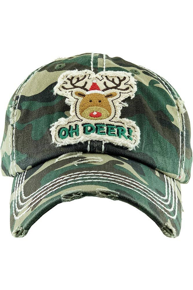 OH DEER Washed Vintage Baseball Cap