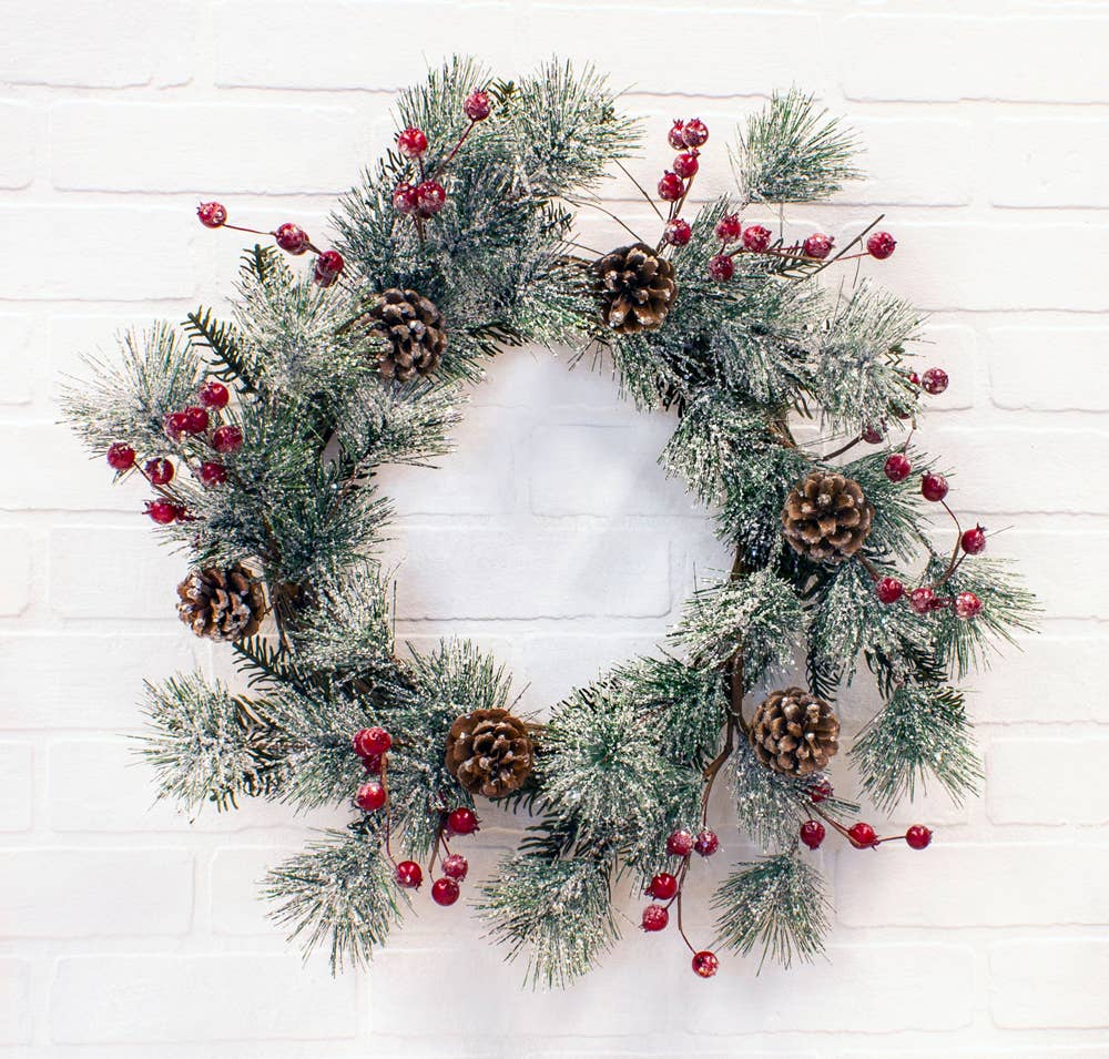 Winter Delight Wreath - 10 in diameter / 20 in fluffed
