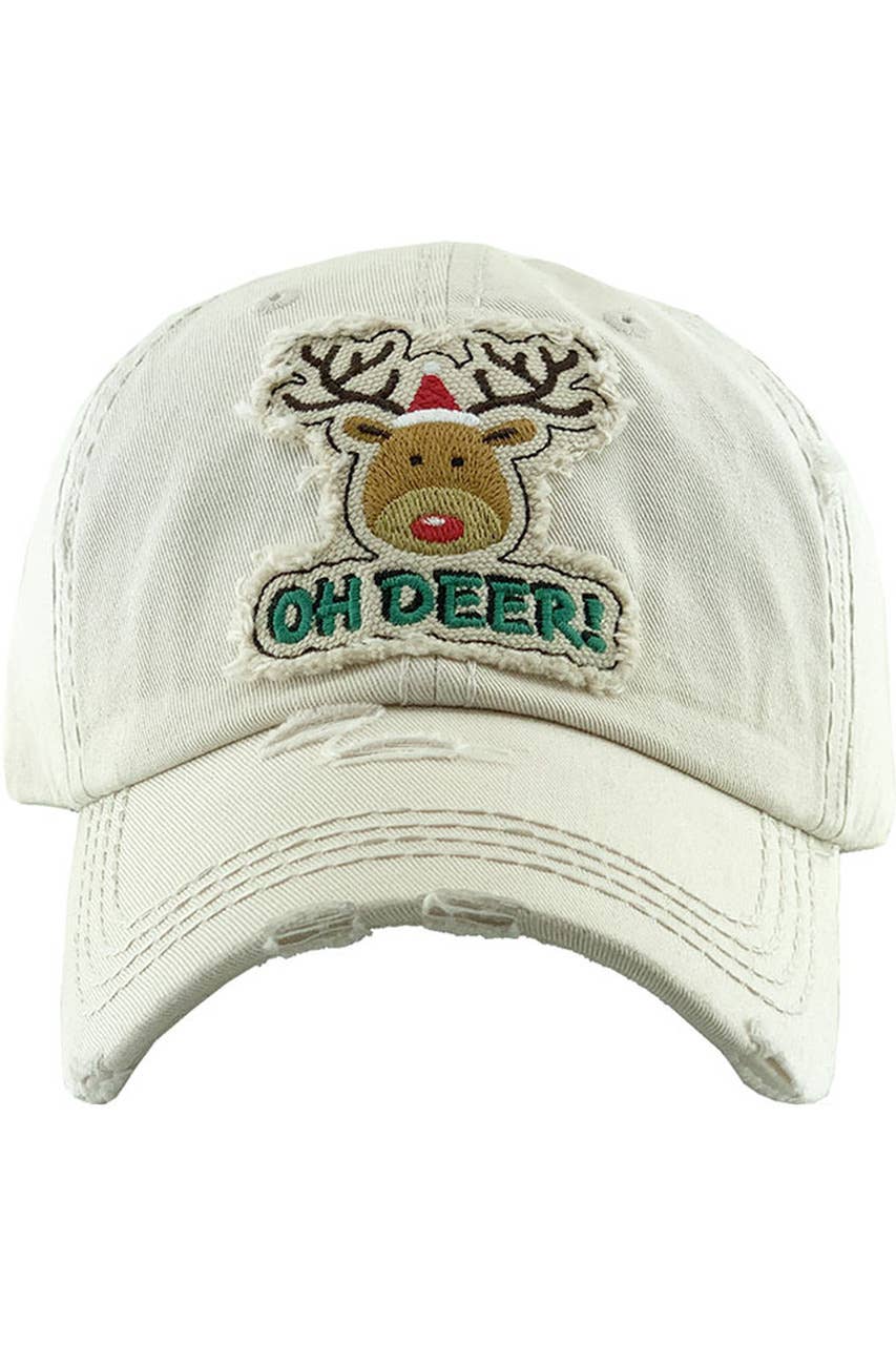OH DEER Washed Vintage Baseball Cap