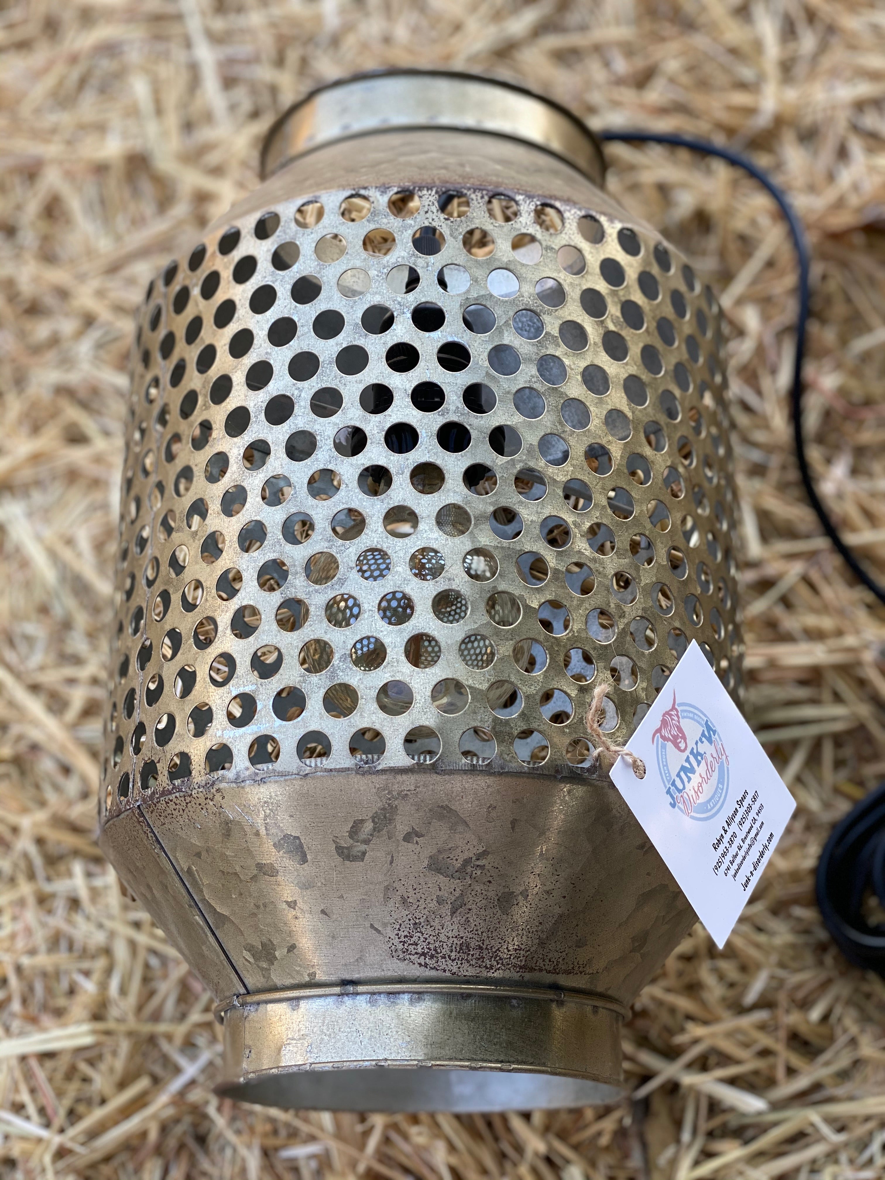 Galvanized Hole Punch Lamp