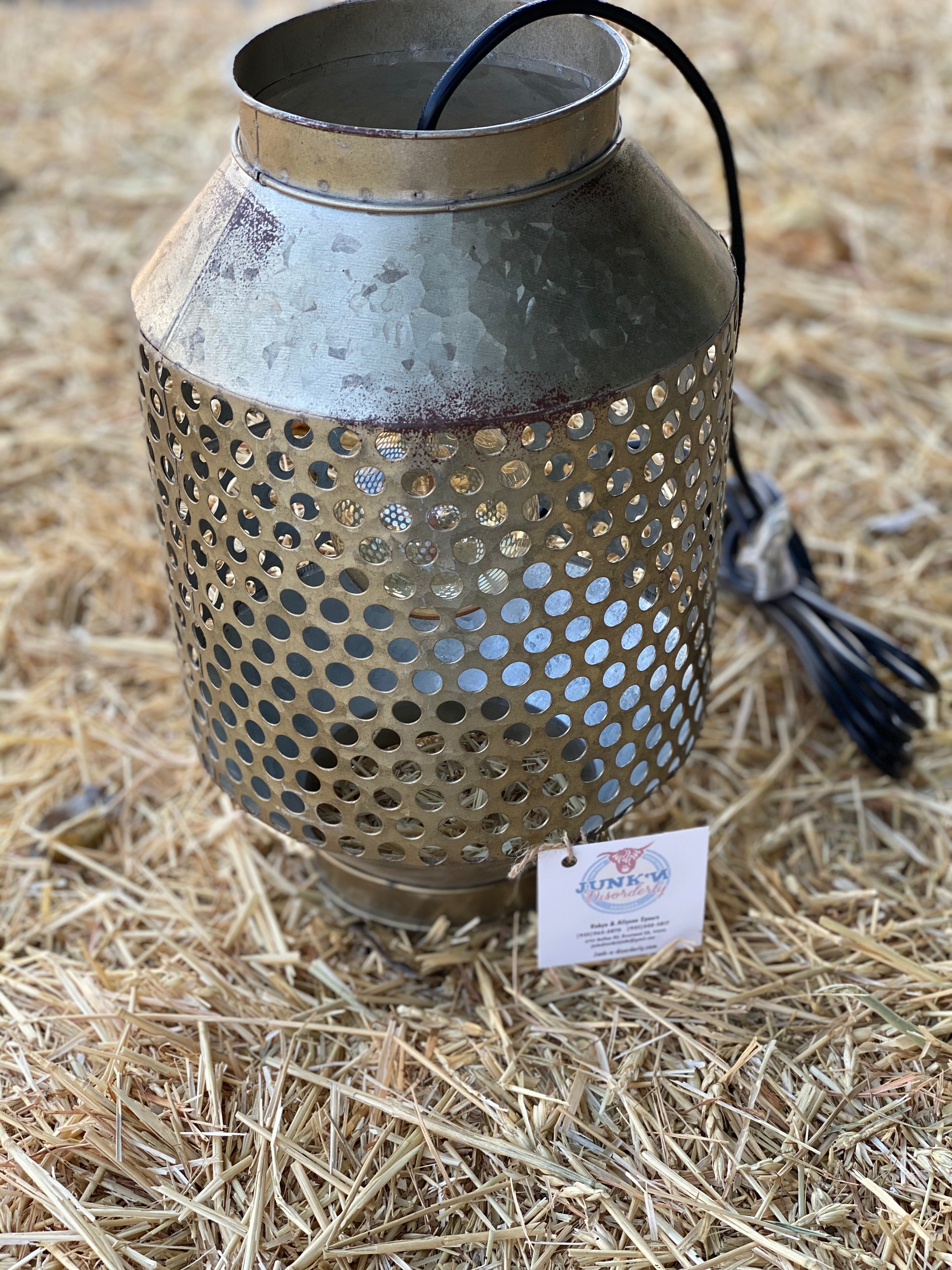 Galvanized Hole Punch Lamp