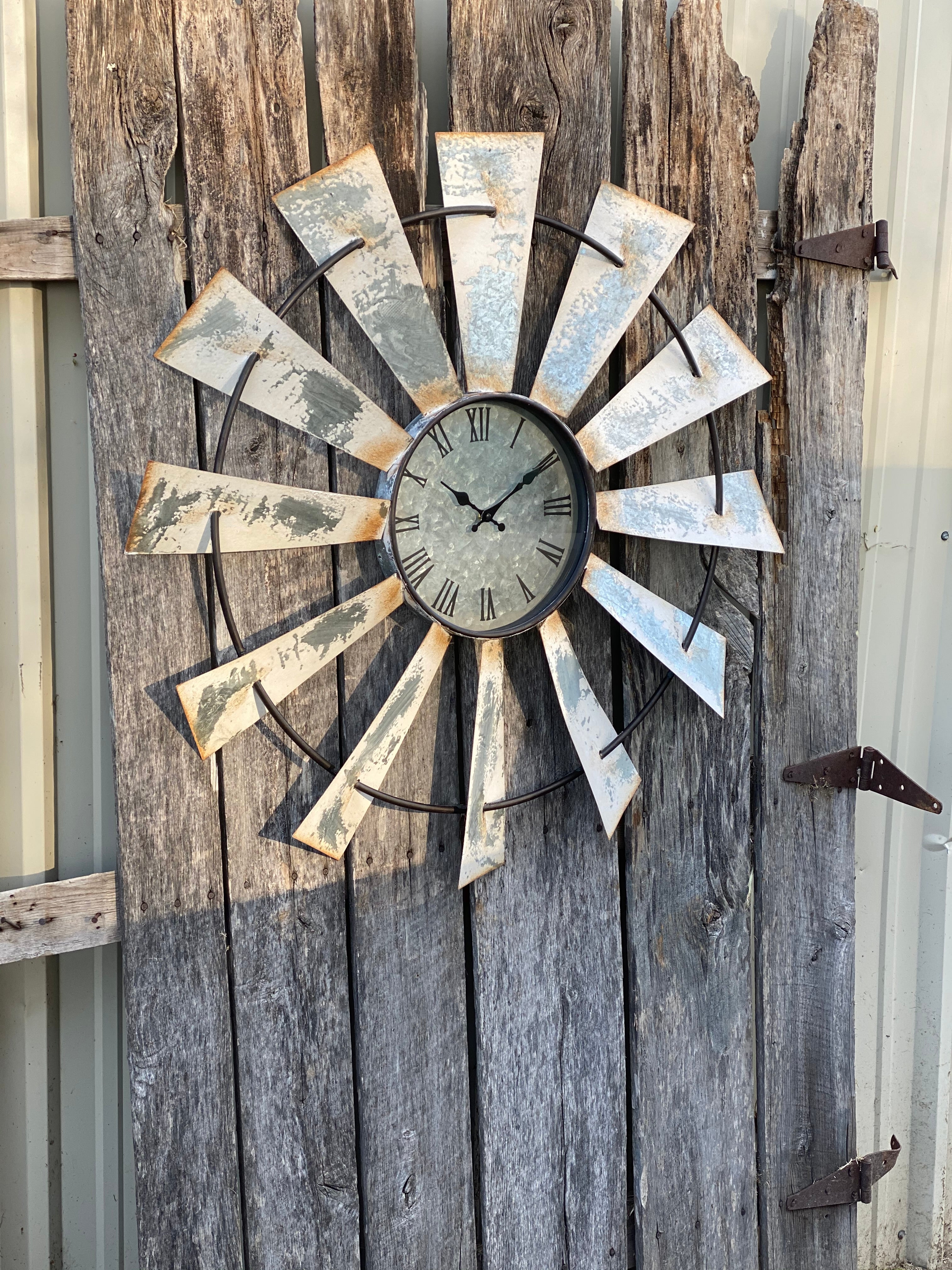 Metal Windmill Clock