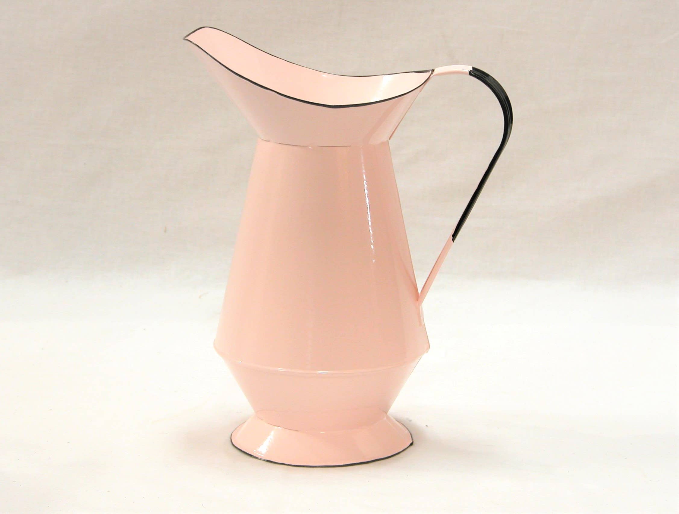 PINK ENAMEL WATER PITCHER 11.25"H
