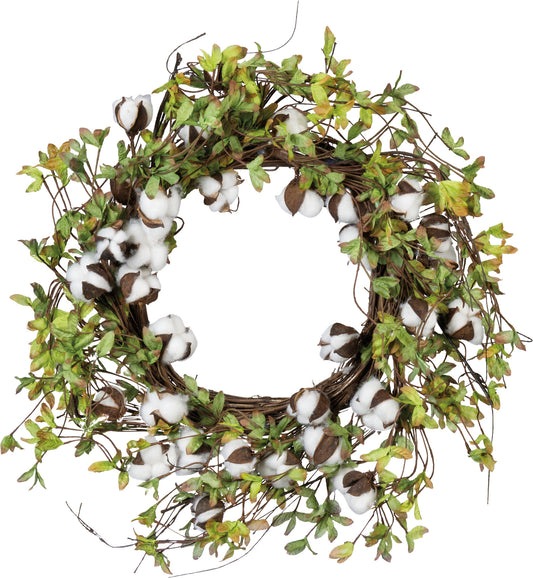 Wreath- Greens & Cotton