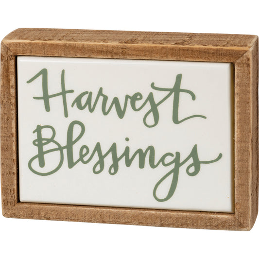 Harvest Blessings Box Sign Mini