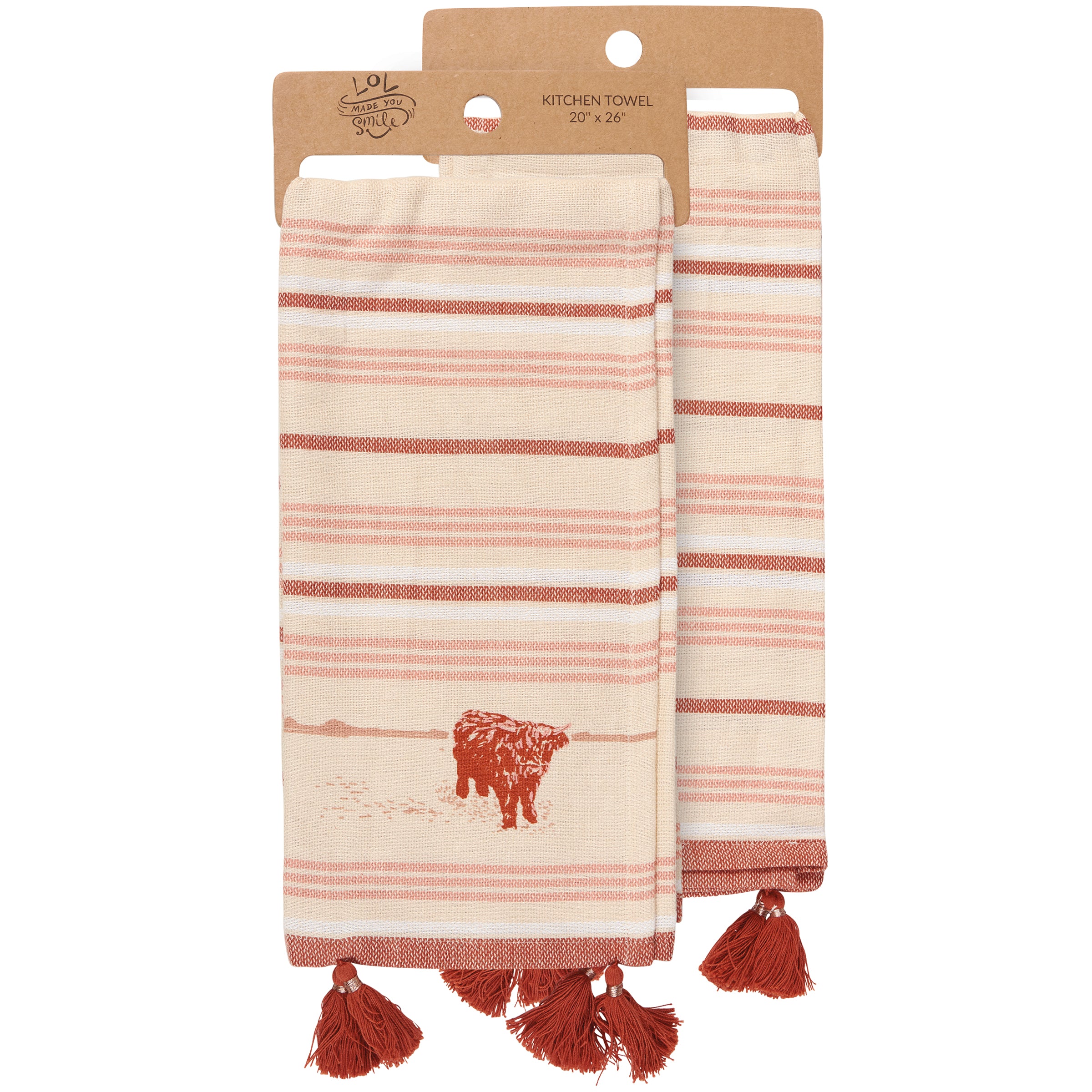 Highland Cow striped Kitchen Towel
