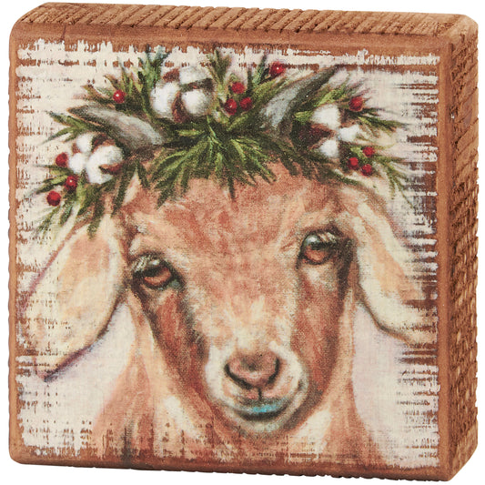 Merry Goat Block Sign