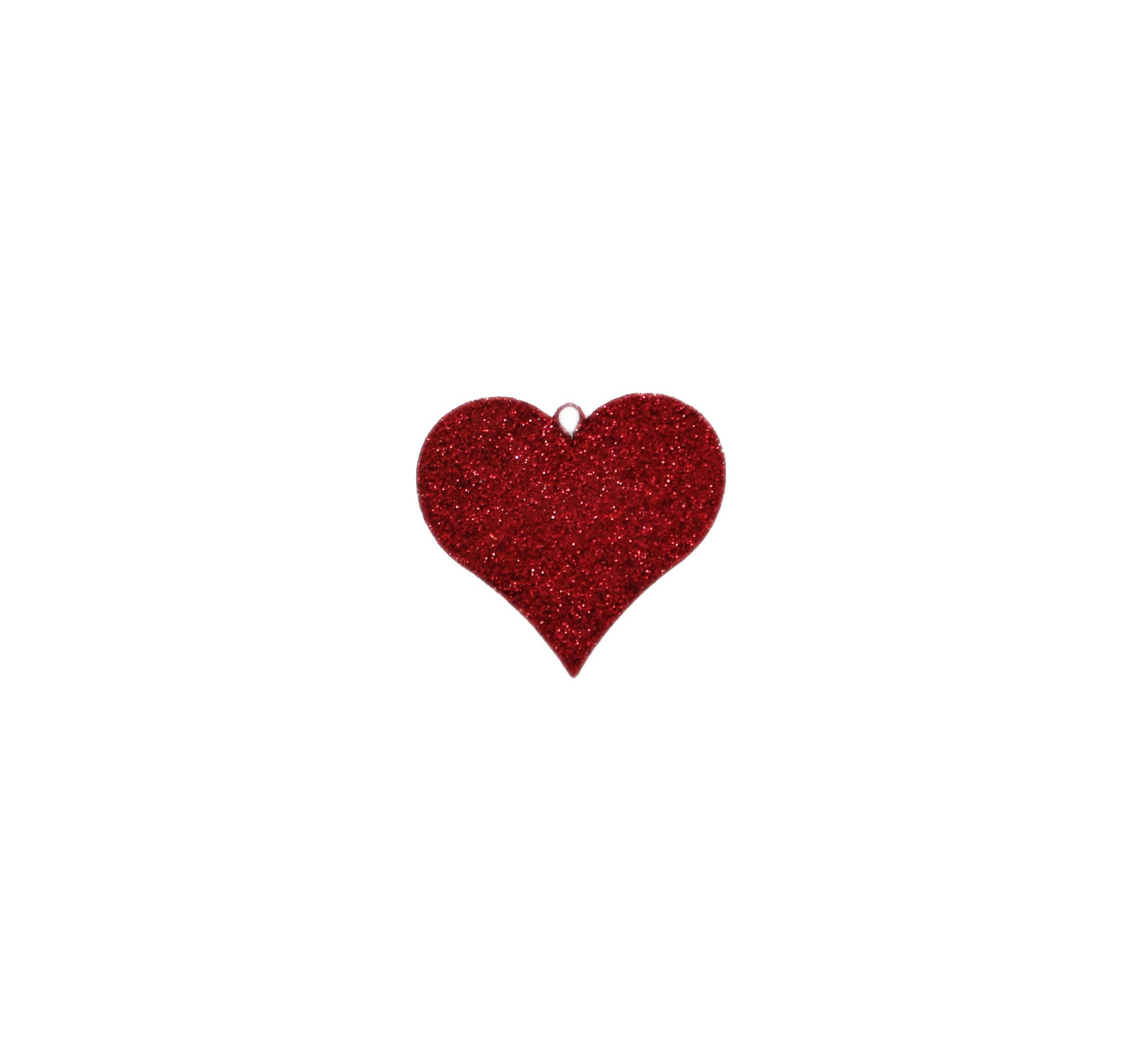 5.5" Glitter Puffy Heart: White
