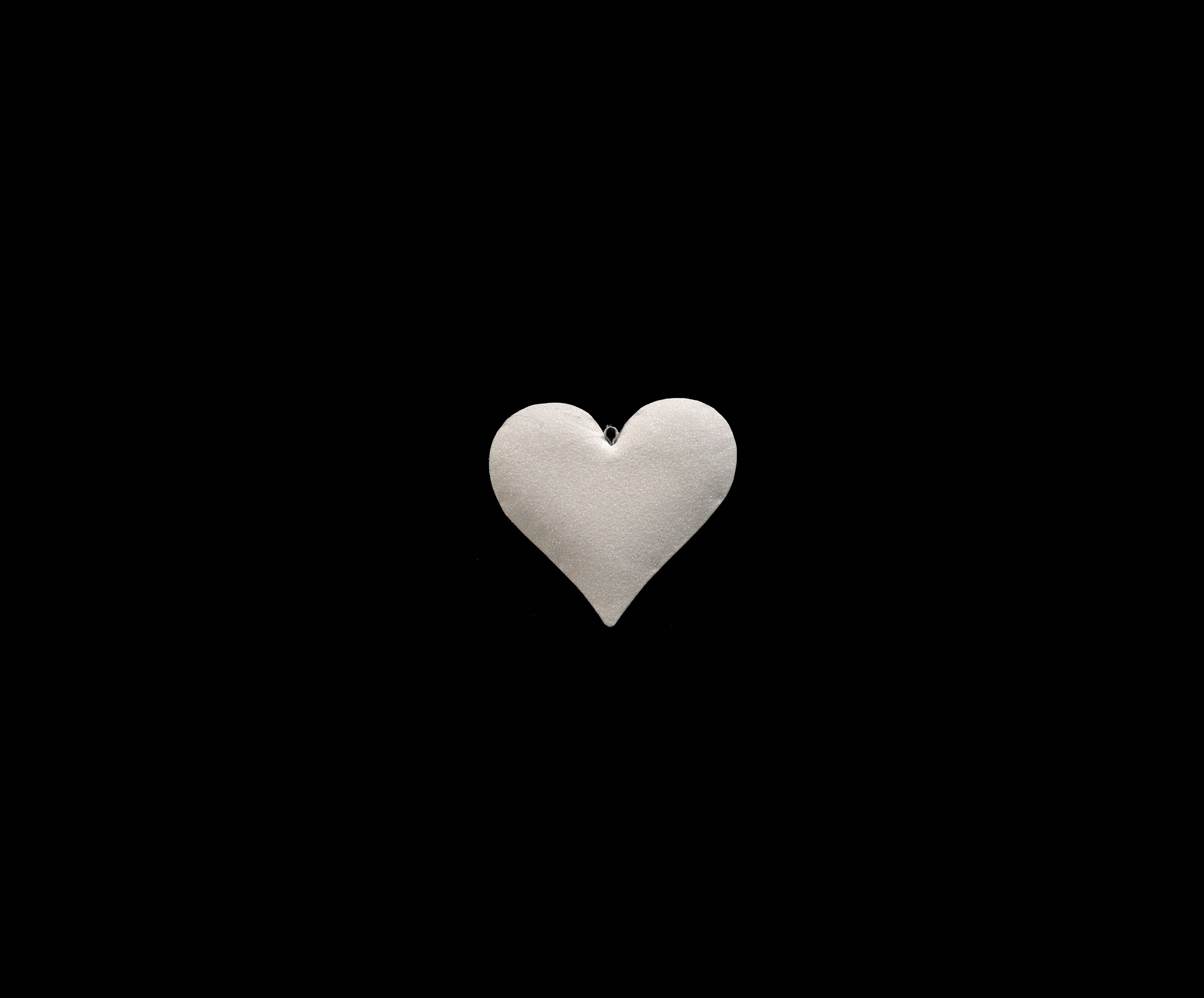 5.5" Glitter Puffy Heart: White