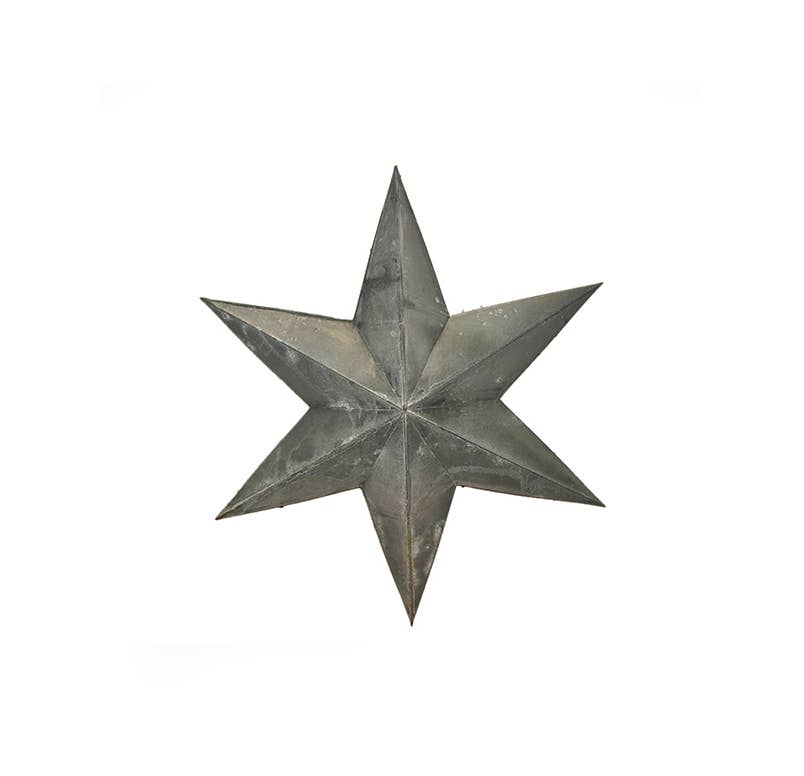 12" Gray Zinc 6 Point Star