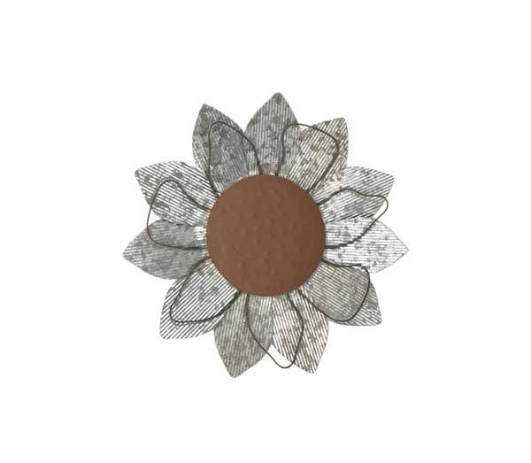 Medium Galvanized and Rusty Hanging Flower
