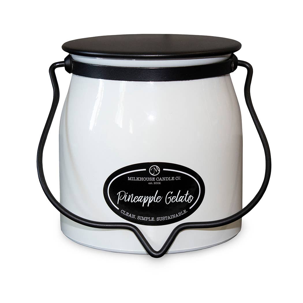 16 oz Butter Jar Candle: Pineapple Gelato