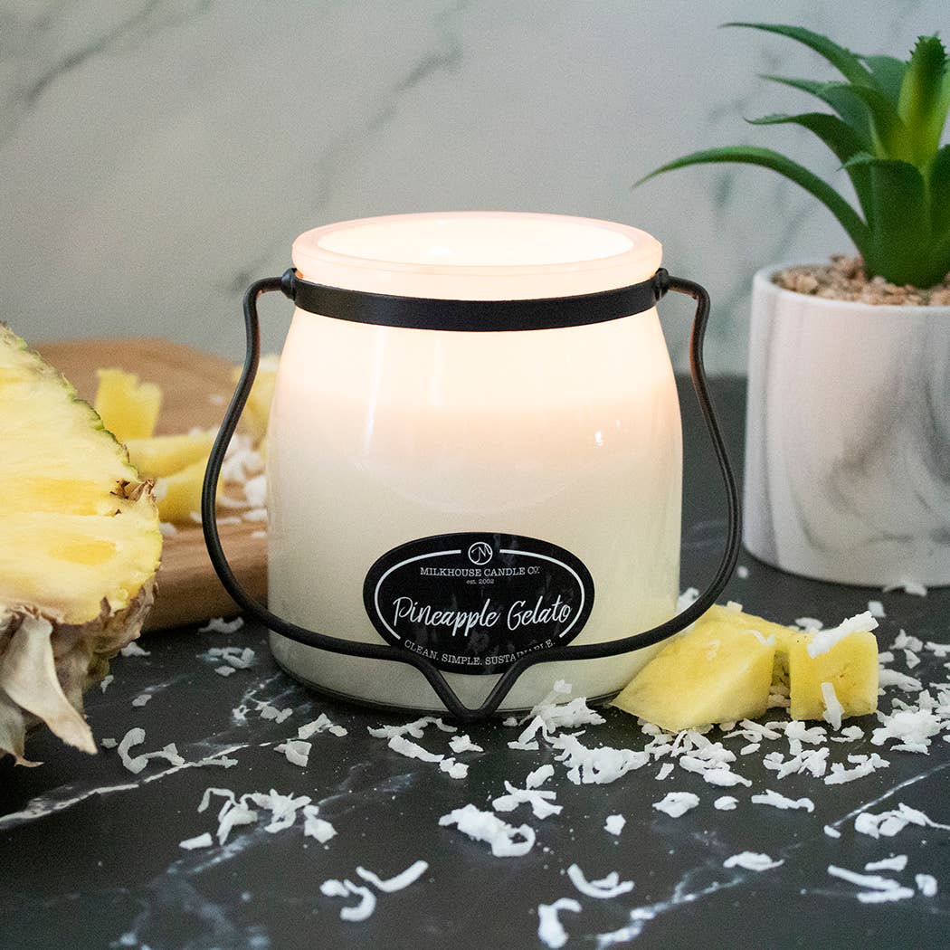 16 oz Butter Jar Candle: Pineapple Gelato