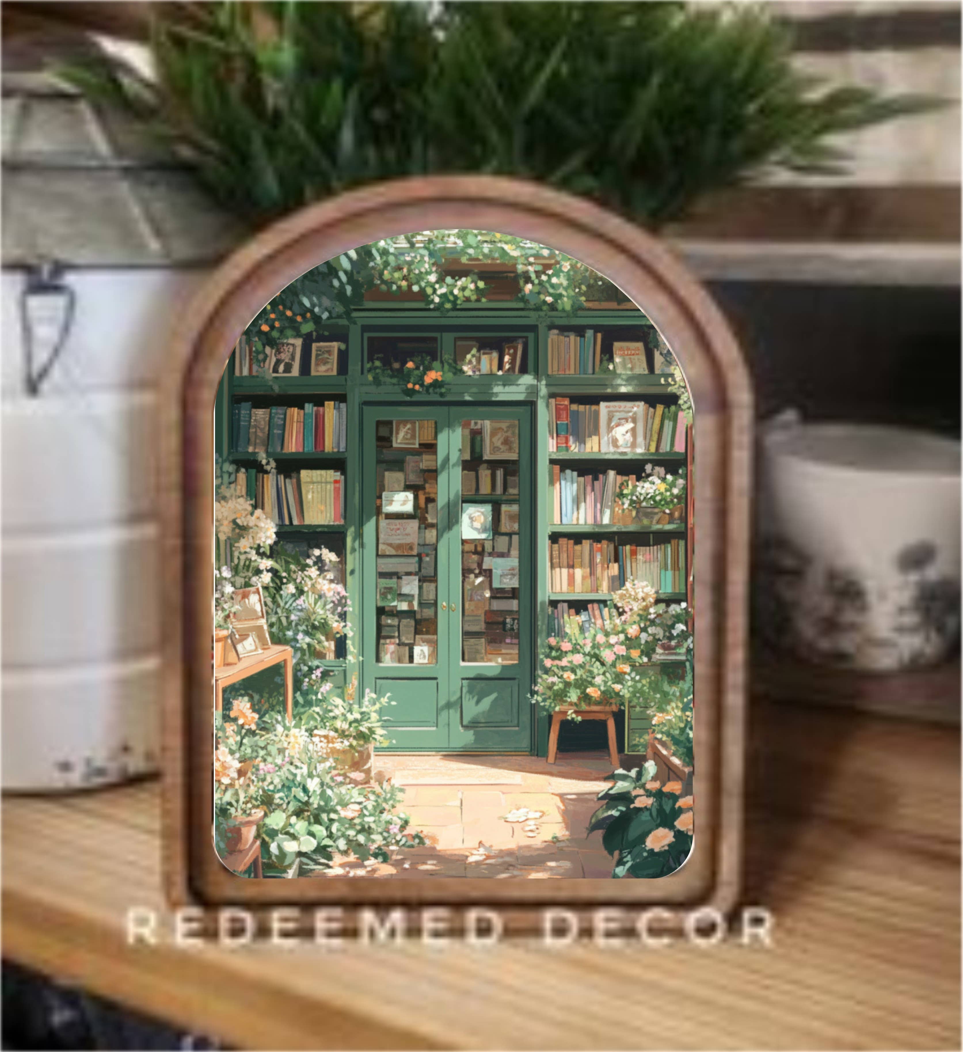 Arch Top Book Store Framed Art