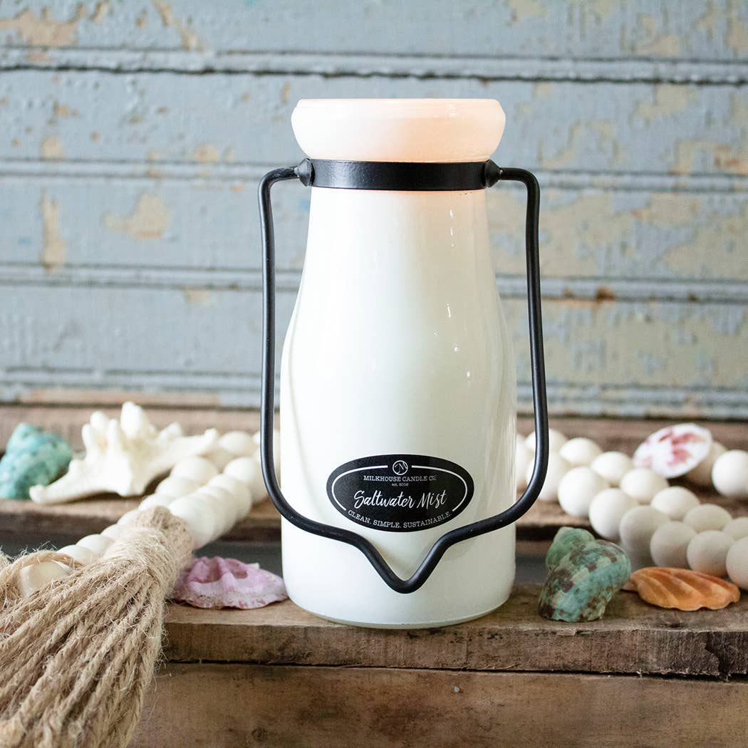 8 oz Milkbottle Candle: Saltwater Mist