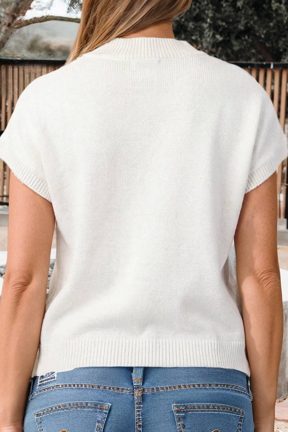 Spring Western Cowgirl Horseshoe Mock Neck Knit Top