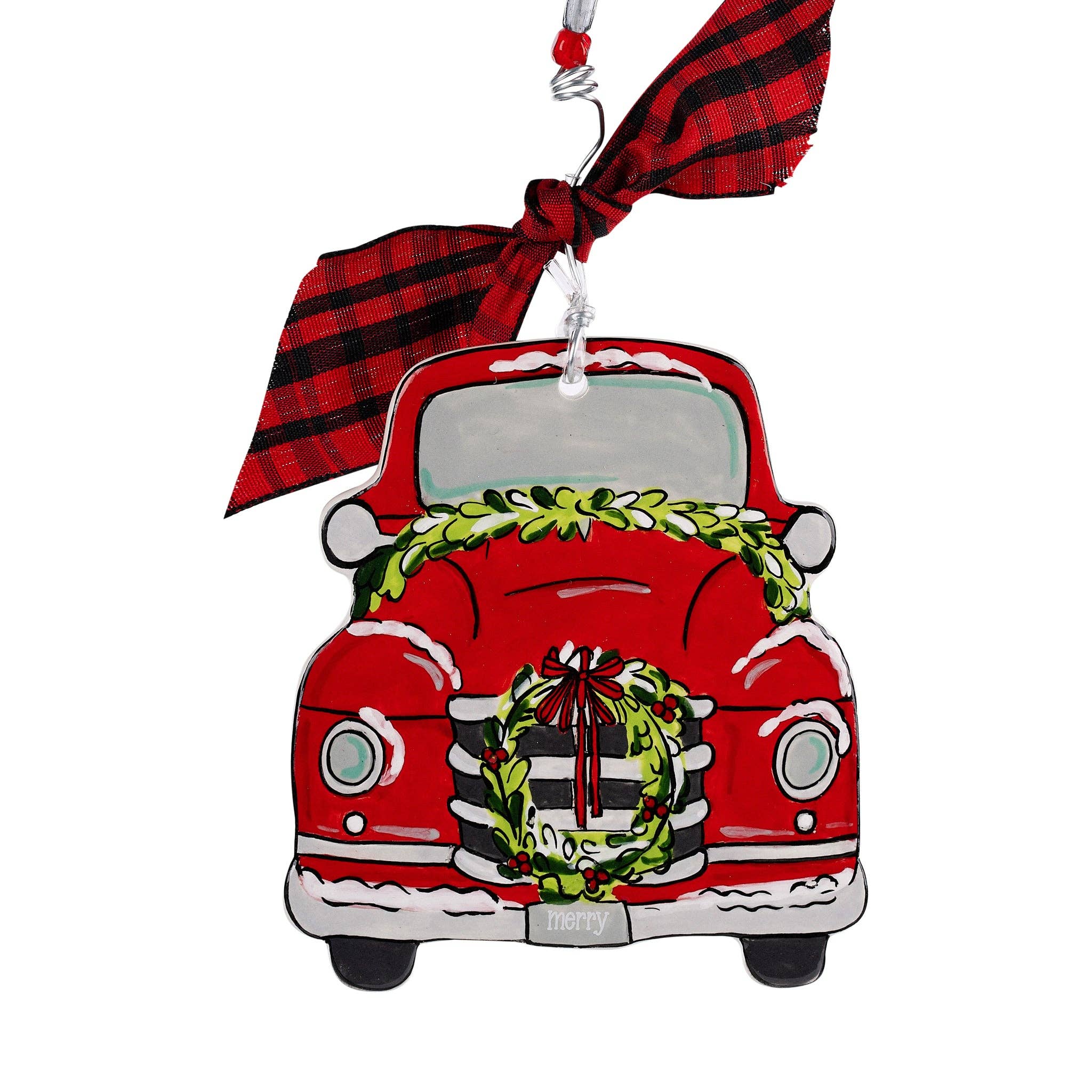 Merry Red Truck Flat Ornament
