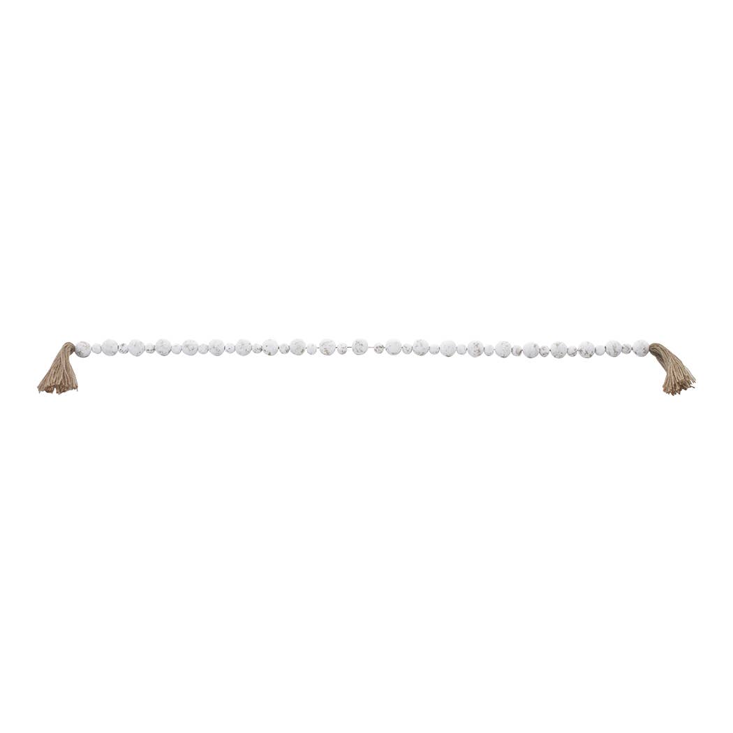 White Bead Garland - 48 in Long / 1 in Diameter Beads