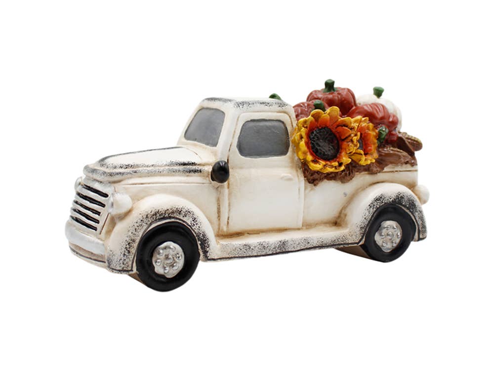 Resin Sunflower Truck - 9.5 x 4 x 4.66 in