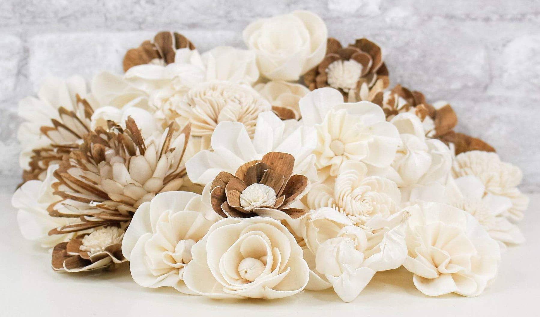 Specialty Raw Sola Wood Flowers Assortment - 1.5 - 3"