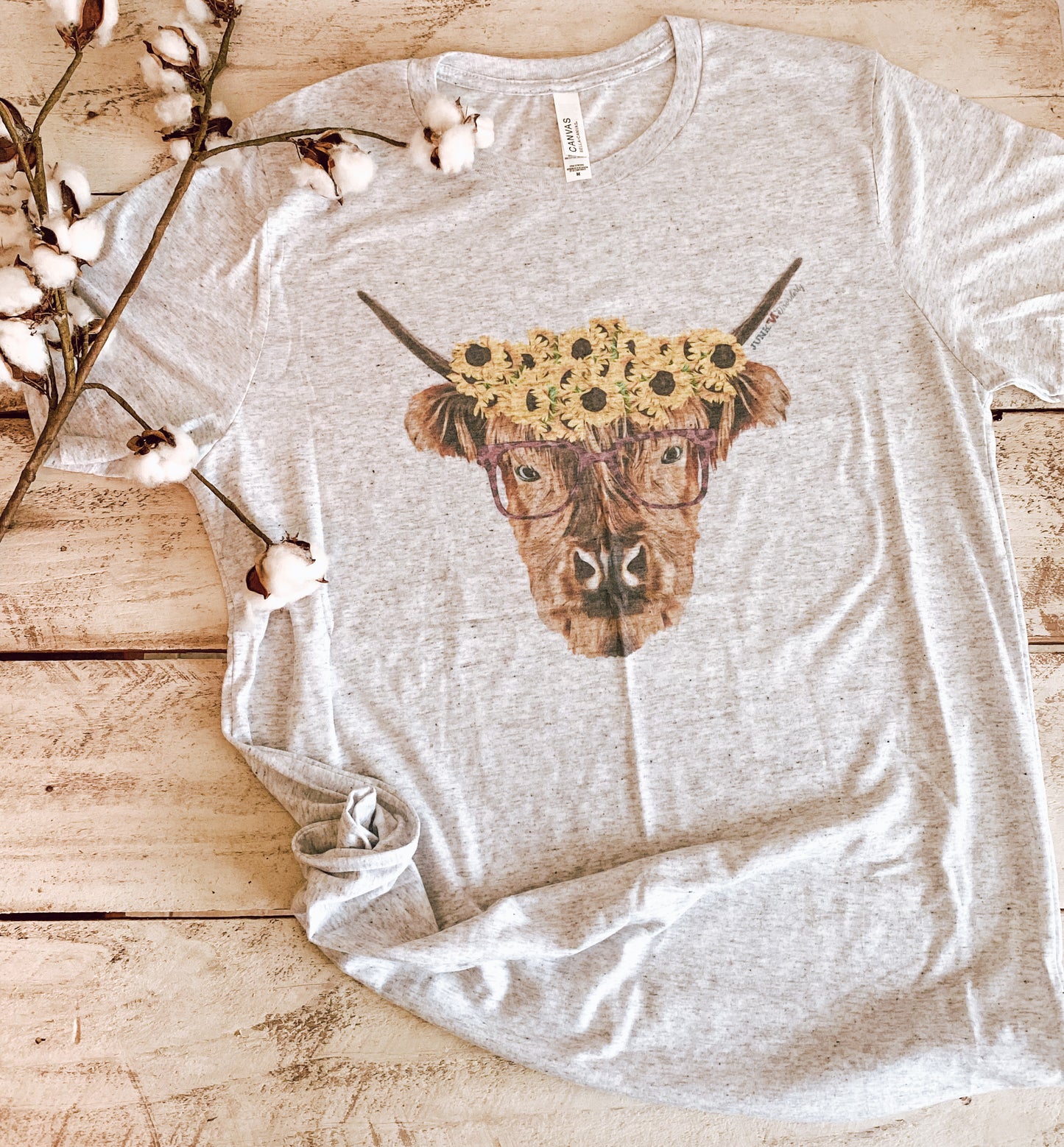 Highland Cow with Sunflowers T-Shirt