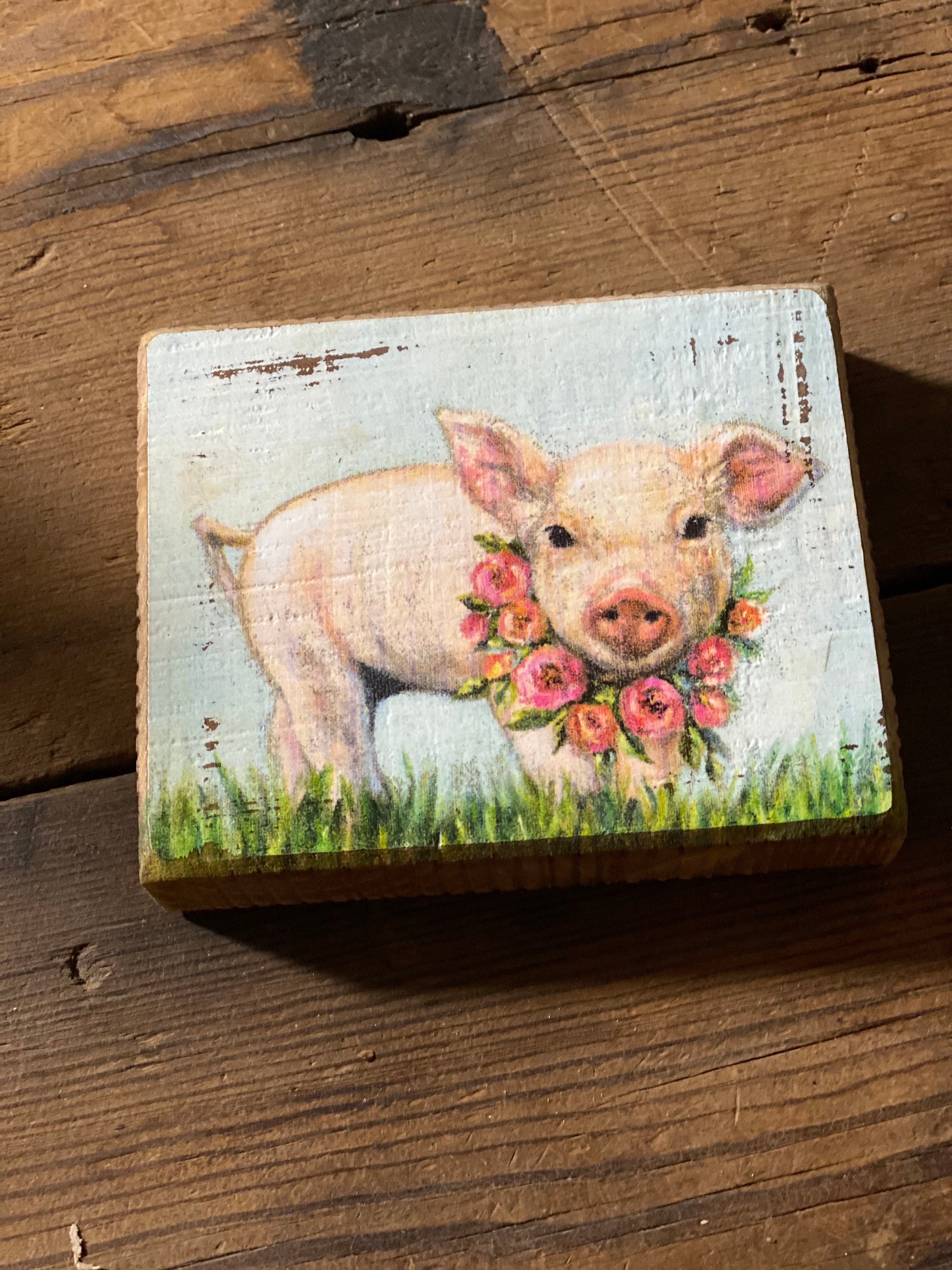 Piglet Wreath Block Sign