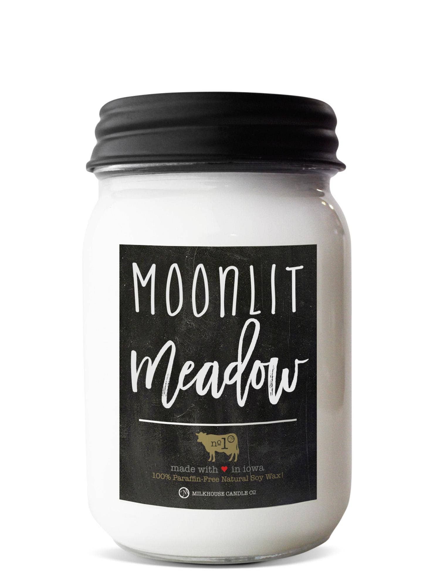 13 oz Mason Jar Soy Candle: Moonlit Meadow, by Milkhouse