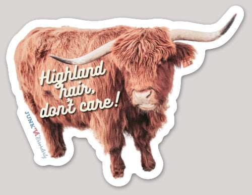 Highland Hair Don't Care Sticker