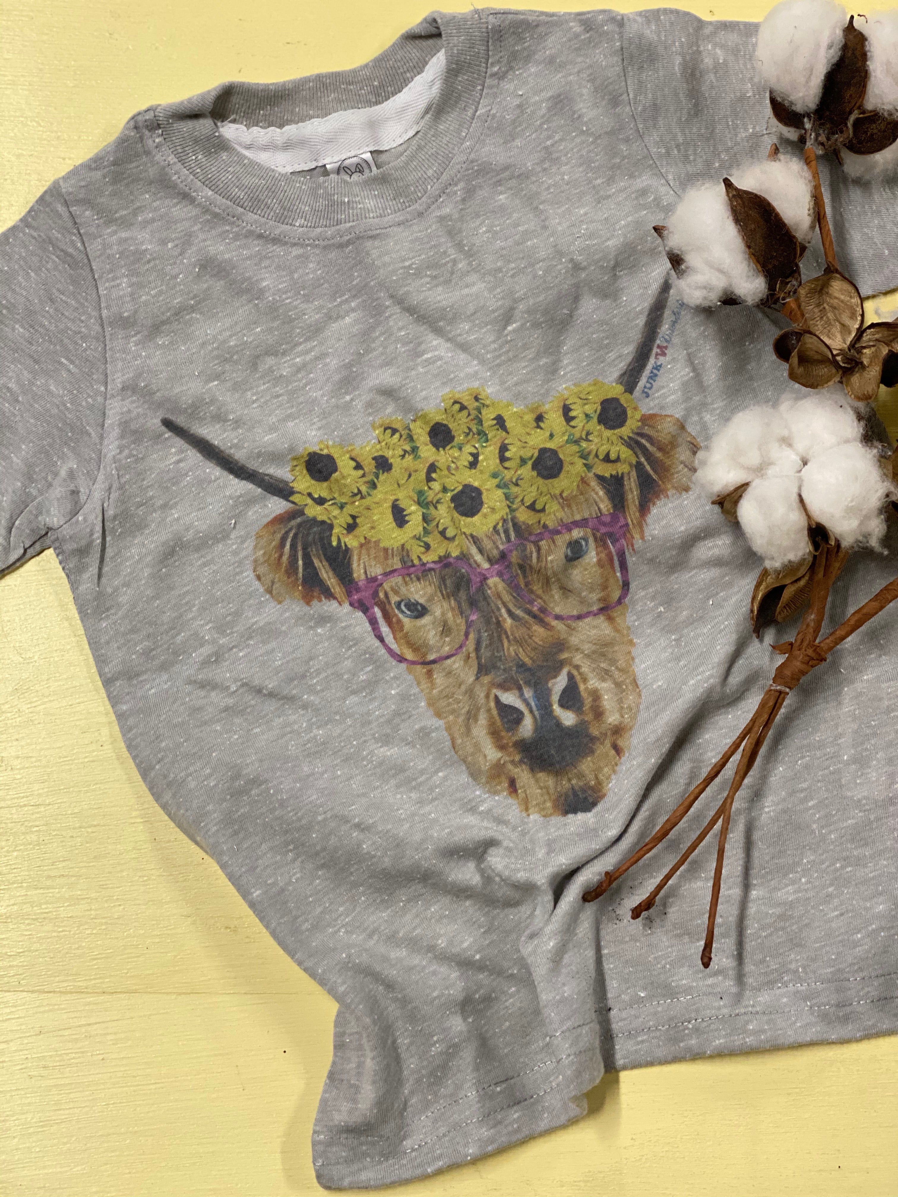 Highland Cow with Sunflowers T-Shirt