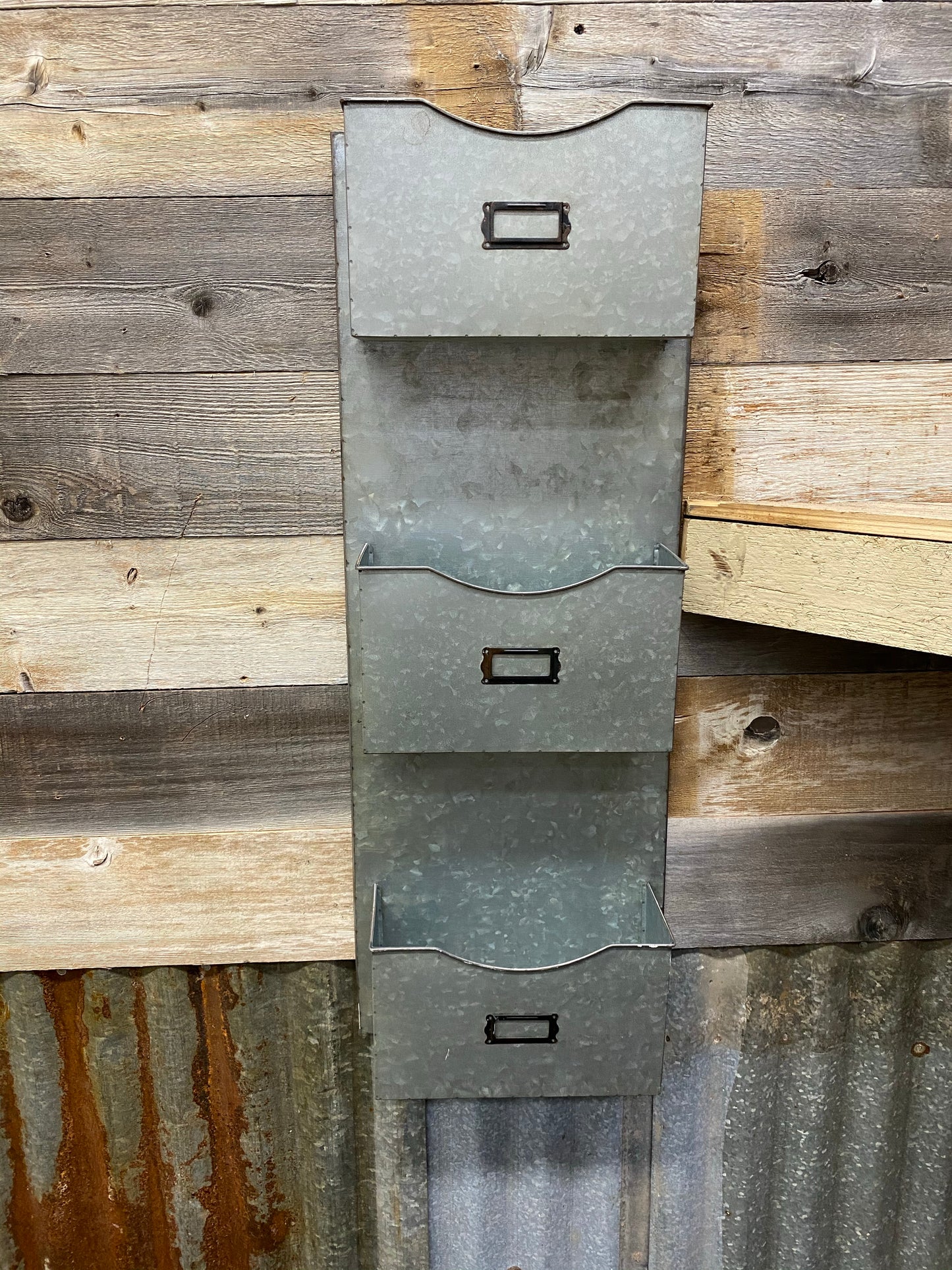 Galvanized Mail Holder