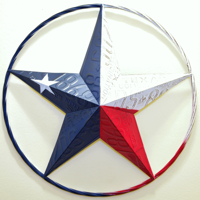 Metal Texas License Plate Star